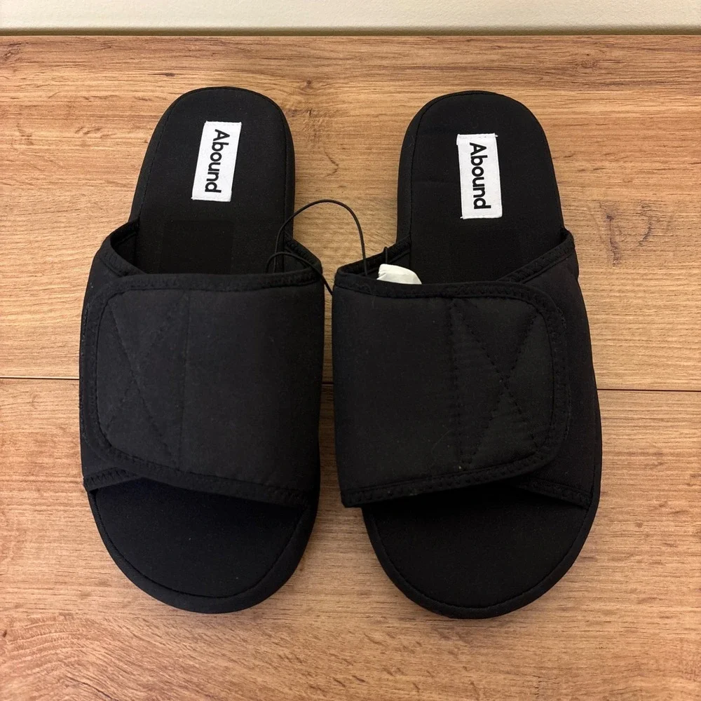 ABOUND Fabric Slide Sandal Black Men Size Small 7-8 Athletic Lounge Comfort